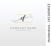 cf handwriting initial logo... | Shutterstock .eps vector #1411604015
