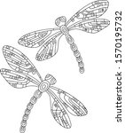 Dragonfly. Ornamental  Line Art ...