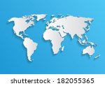 vector world map card paper | Shutterstock .eps vector #182055365