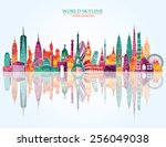 travel and tourism background | Shutterstock .eps vector #256049038