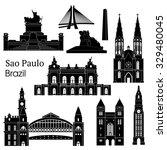 sao paulo monuments. vector... | Shutterstock .eps vector #329480045