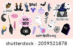 halloween sticker set with cute ... | Shutterstock .eps vector #2059521878