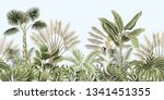 tropical vintage botanical... | Shutterstock .eps vector #1341451355
