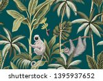 tropical vintage animals lemur  ... | Shutterstock .eps vector #1395937652