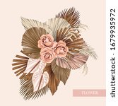 boho bouquet dried palm leaves... | Shutterstock .eps vector #1679935972
