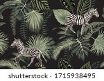 tropical floral palm leaves ... | Shutterstock .eps vector #1715938495