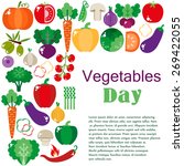 bright vegetable set in flat... | Shutterstock .eps vector #269422055