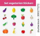 a set of vegetarian stickers... | Shutterstock .eps vector #300177272
