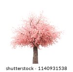 Pink Flower Tree Isolated On...