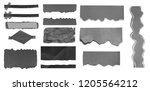 set of black ripped paper on... | Shutterstock . vector #1205564212