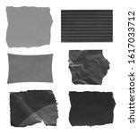 set of torn black paper on... | Shutterstock . vector #1617033712