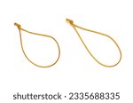 Small photo of Golden noose rope isolated on white background