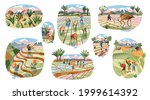 asian farmers in agriculture... | Shutterstock .eps vector #1999614392