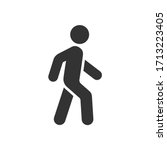 flat vector walking man sign... | Shutterstock .eps vector #1713223405