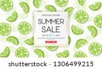 Summer Sale Banner With Lime...