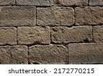Old Wall Of Rectangular Stone...