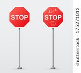 stop and don't stop road sign... | Shutterstock .eps vector #175271012