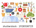garden tools. vector gardening... | Shutterstock .eps vector #1928538725