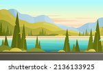 mountain landscape. vector... | Shutterstock .eps vector #2136133925