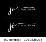 j o initial handwriting logo... | Shutterstock .eps vector #1092528035