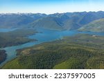 Aerial view of Hungry Horse Reservoir, Montana.
