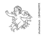 an angel. angel tattoo. can be... | Shutterstock .eps vector #1849460995