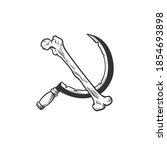 a bone and a  sickle.  can be... | Shutterstock .eps vector #1854693898