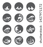 Sea Wave Icon Set. Modern And...