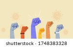 hands of people show up... | Shutterstock .eps vector #1748383328