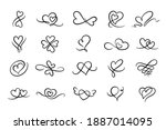 heart flourish calligraphy sign.... | Shutterstock .eps vector #1887014095
