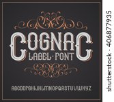 vector vintage font with... | Shutterstock .eps vector #406877935