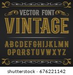 vector vintage label font.... | Shutterstock .eps vector #676221142