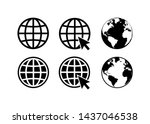globe icon symbol set  go to... | Shutterstock .eps vector #1437046538