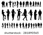 woman and man silhouettes design | Shutterstock .eps vector #281890565