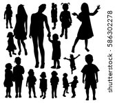 children silhouettes | Shutterstock .eps vector #586302278