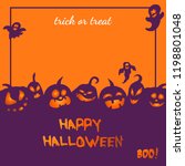  orange halloween card with... | Shutterstock .eps vector #1198801048