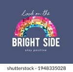 look on the bright side slogan... | Shutterstock .eps vector #1948335028