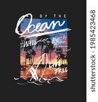 typography slogan on palm beach ... | Shutterstock .eps vector #1985423468