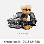 vintage slogan with bear doll... | Shutterstock .eps vector #2015124788
