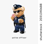 police officer slogan with bear ... | Shutterstock .eps vector #2031340688