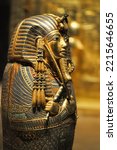 Small photo of Golden sculpture of a pharaoh from a burial chamber of Tutankhamun