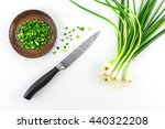 Spring Onion on a white background./ Bunch of fresh green onions (scallions) on white background.