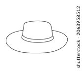 summer hat vector outline icon. ... | Shutterstock .eps vector #2063958512