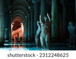 Small photo of Istanbul, Turkey - 08042023: Basilica Cistern. Istanbul. one of the largest and best preserved ancient underground reservoirs of Constantinople. Located in the historical center of Istanbul