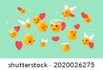emotion faces love reactions... | Shutterstock .eps vector #2020026275