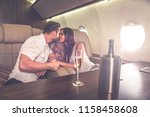 Couple on vacation, flying on their private jet