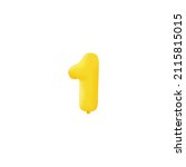 yellow 3d number 1 balloon... | Shutterstock .eps vector #2115815015