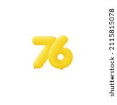 yellow 3d number 76 balloon... | Shutterstock .eps vector #2115815078