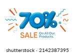 special summer sale banner 70 ... | Shutterstock .eps vector #2142387395