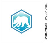 cartoon polar bear logo badge... | Shutterstock .eps vector #1922142908